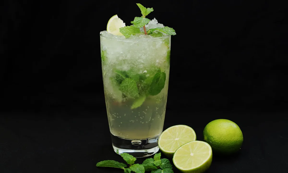 Minty mocktail with fresh herbs